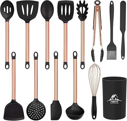 14-Piece Silicone Kitchen Utensil Set with Holder