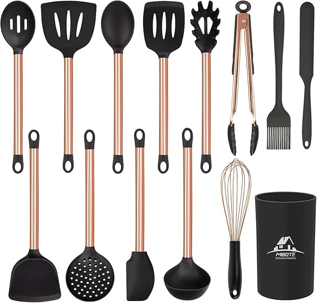14-Piece Silicone Kitchen Utensil Set with Holder