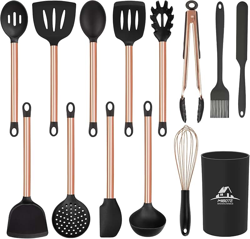 9-Piece Wooden Cooking Utensil Set with Holder