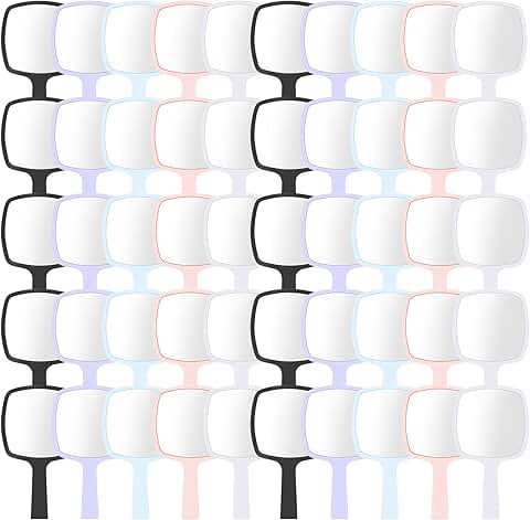 Set of 50 Handheld Mirrors with Handles for Travel and Home