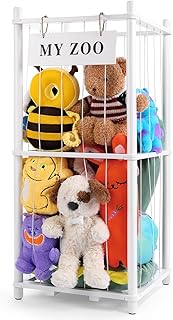 Small Wooden Stuffed Animal Storage with Elastic Cords