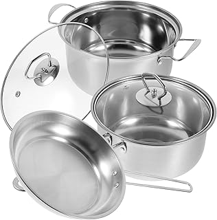 Stainless Steel Cookware Set with Thick Bottom for Even Heating