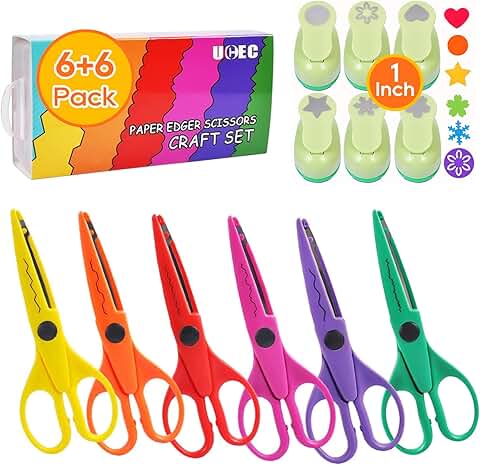 Craft Scissors and Paper Punch for Crafts and Scrapbooking