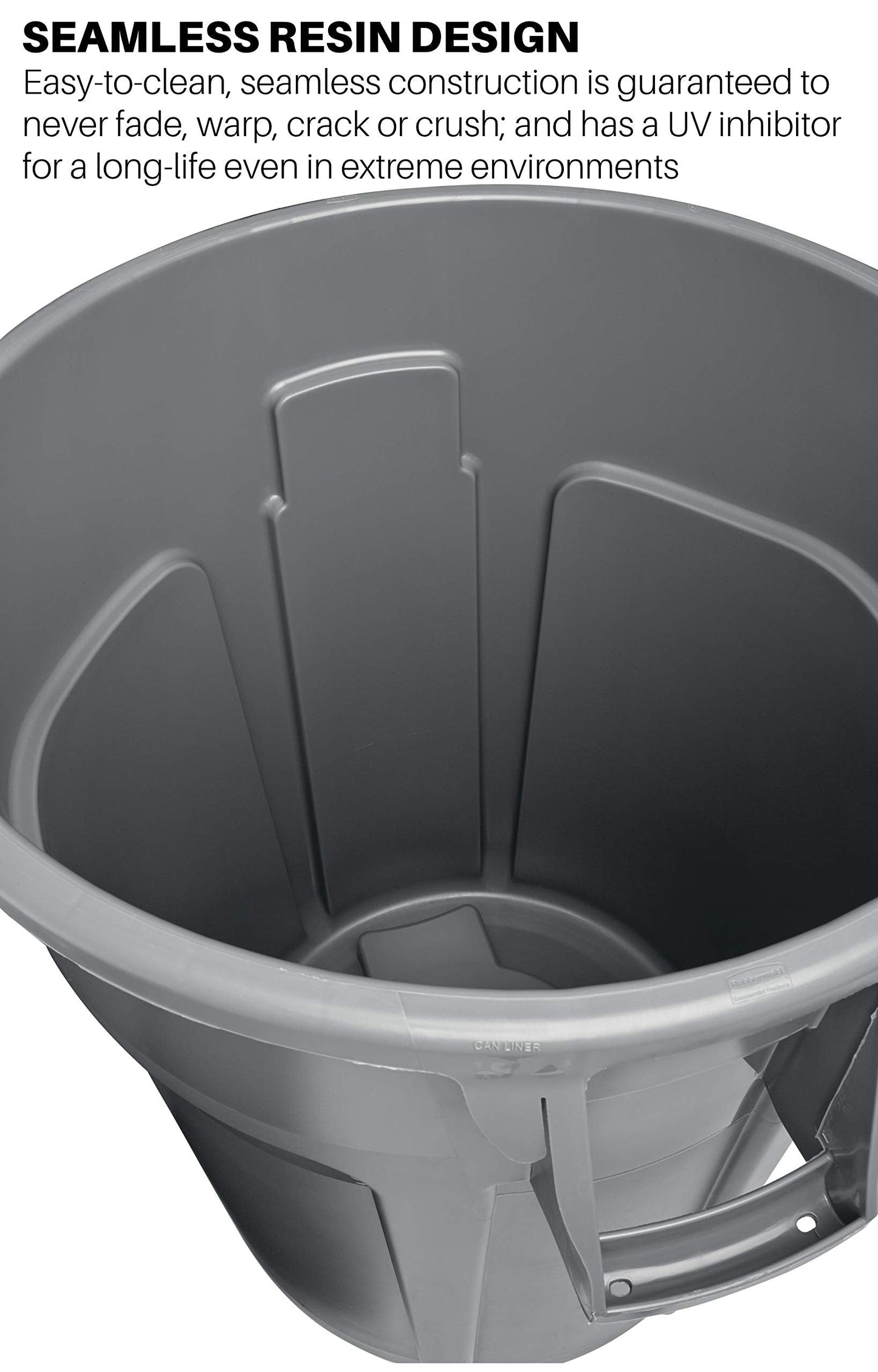 Commercial Products  FG261000GRAY BRUTE Heavy-Duty Trash/Garbage Can, Pack of 6