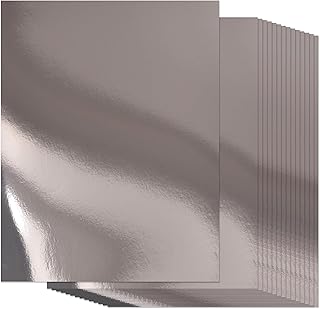 60 Silver Metallic Cardstock Sheets for Crafts