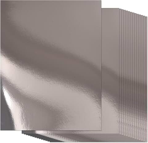 60 Silver Metallic Cardstock Sheets for Crafts