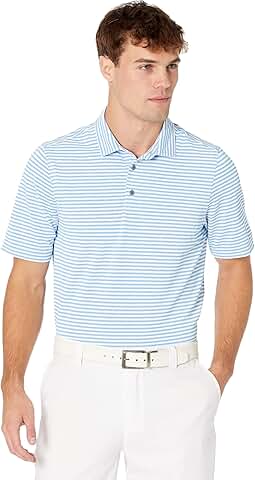 Men's Short Sleeve Eco Pique Stripe Polo