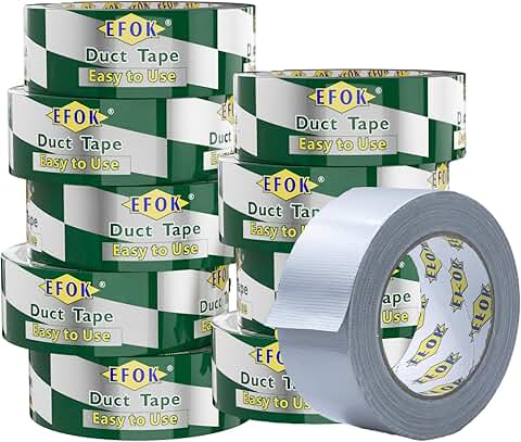 10 Pack Heavy Duty Waterproof Silver Duct Tape 1.88" x 90 Ft