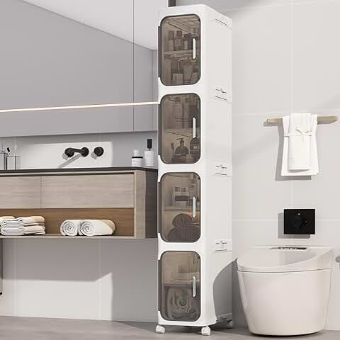 Slim 4-Tier Bathroom Storage Cabinet