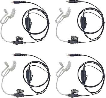4 Pack Radio Earpieces with Microphone
