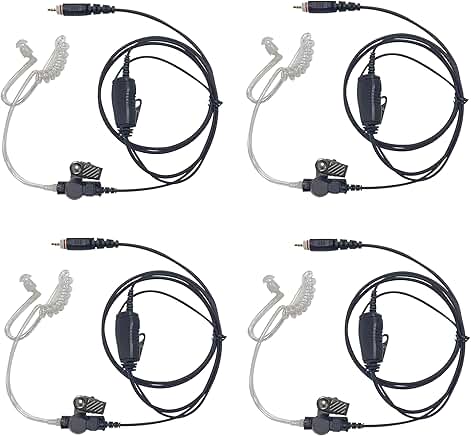 4 Pack Radio Earpieces with Microphone
