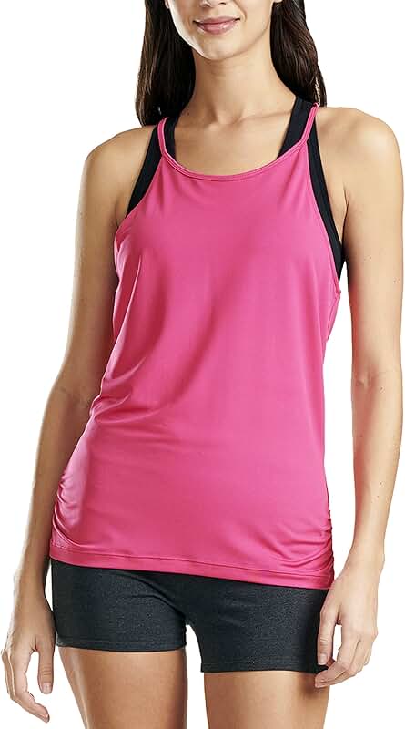 Women's Shirred Side Active Tank Top in Regular and Plus Sizes