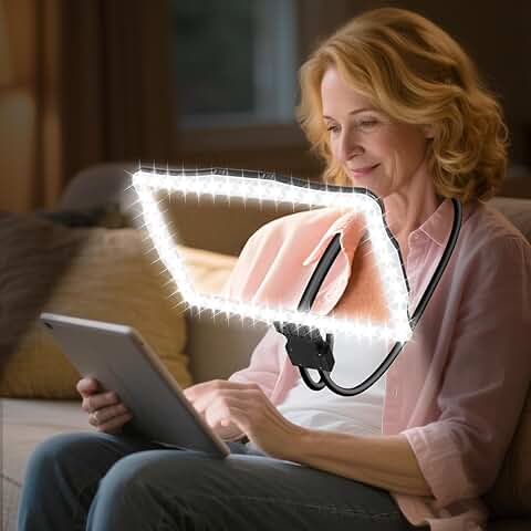 Large Rechargeable Magnifying Glass with Light for Reading