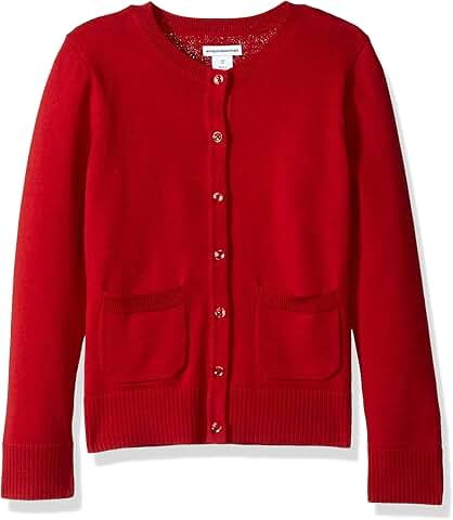 Girls Slim Fit Crewneck Cardigan Sweater