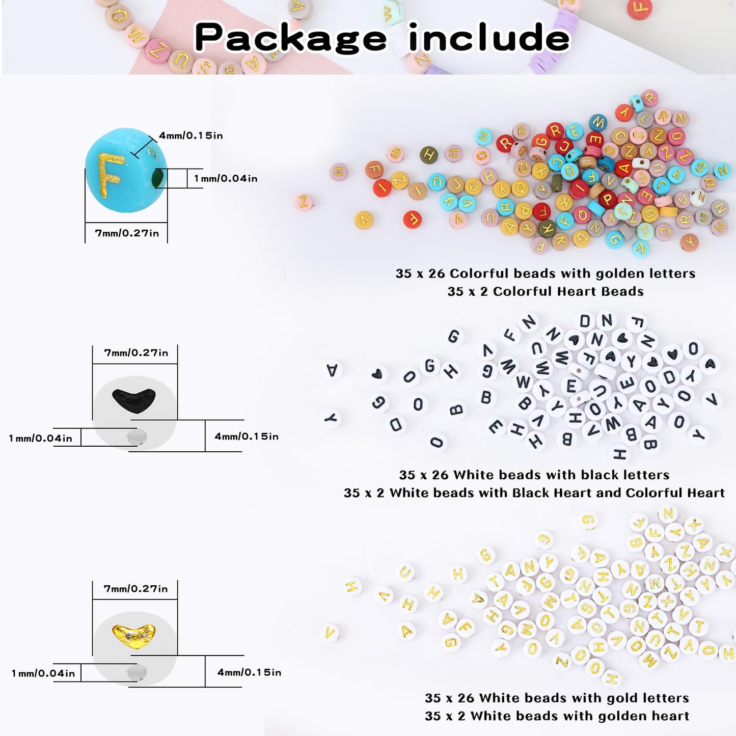 2940pcs Alphabet Beads for Bracelets and Jewelry Making