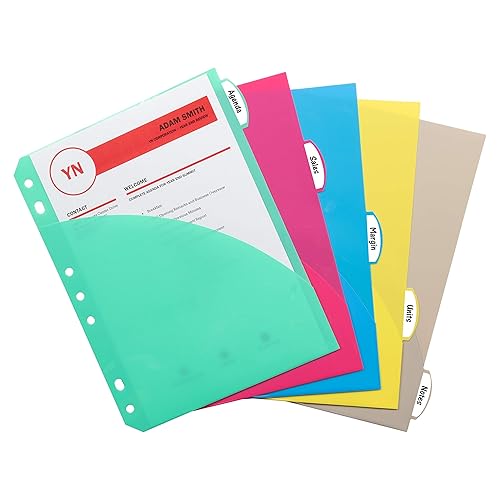 Mini 5-Tab Poly Index Dividers with Pockets