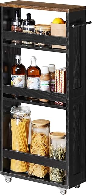 4-Tier Slim Storage Cart with Wheels and Handle