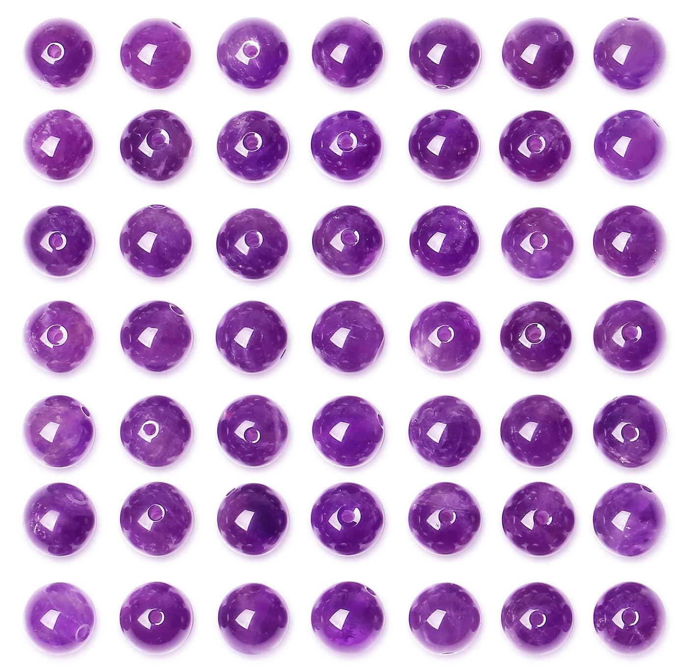 60pcs Natural Amethyst Beads for Jewelry Making