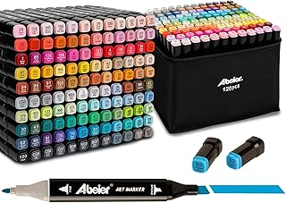 120-Color Alcohol Marker Set for Drawing and Coloring