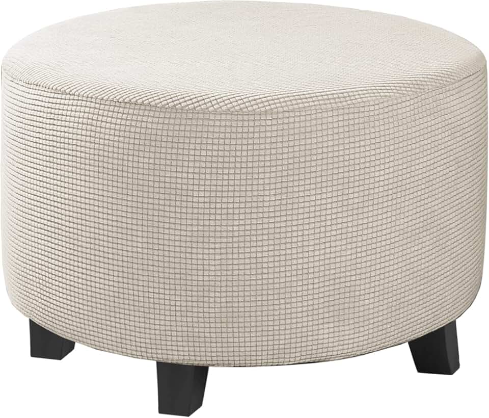 Round Ottoman Cover for 20-23" Diameter