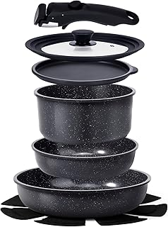 8-Piece Nonstick Ceramic Cookware Set in Grey