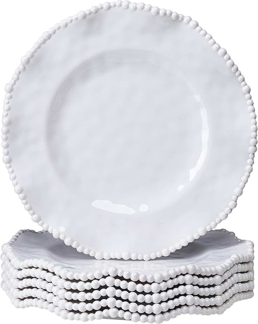 White 10-inch polypropylene microwave plates