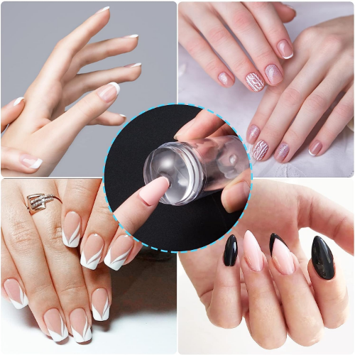 MODAIO-Clear Silicone Nail Art Stamper, DIY Transparent Silicone Nail Stamper, For Fast French Nails Tip