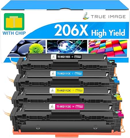 High Yield 206X Toner Cartridges 4 Pack for LaserJet Printers