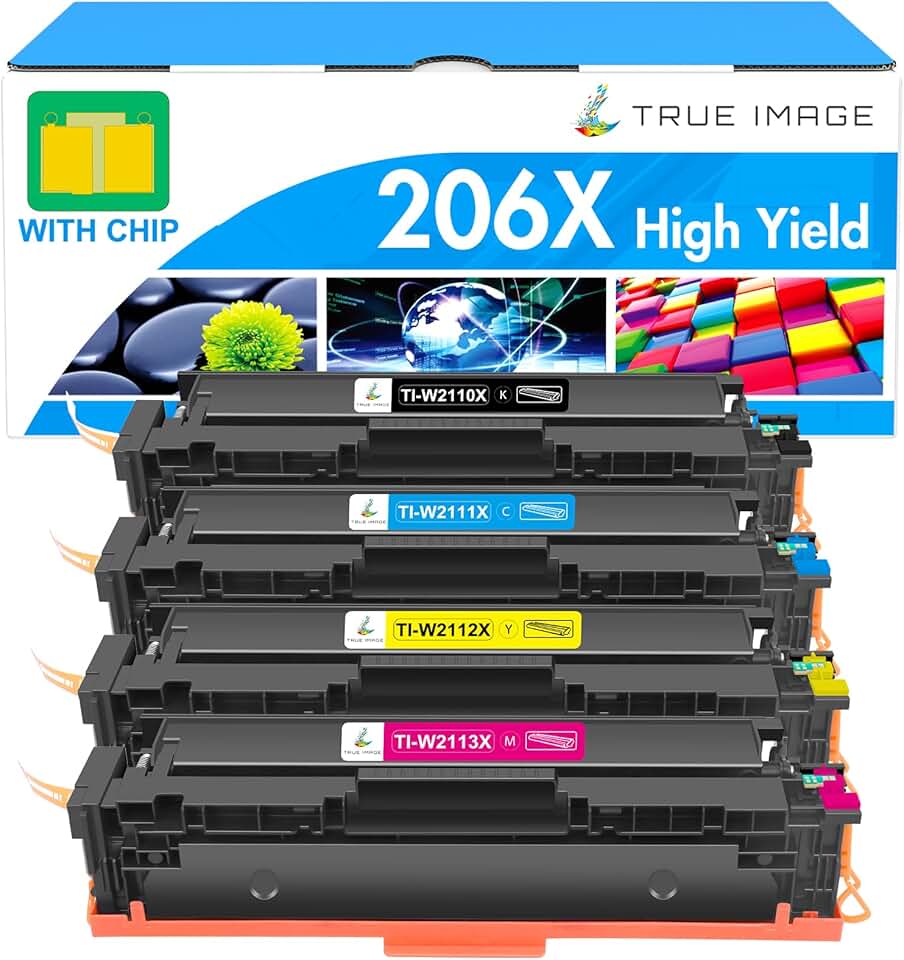 High Yield 206X Toner Cartridges 4 Pack for LaserJet Printers