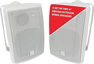 4-inch 3-way outdoor indoor wired speakers, weather resistant