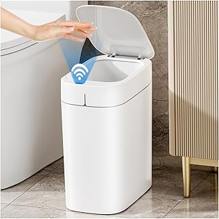 Automatic touchless bathroom trash can with lid