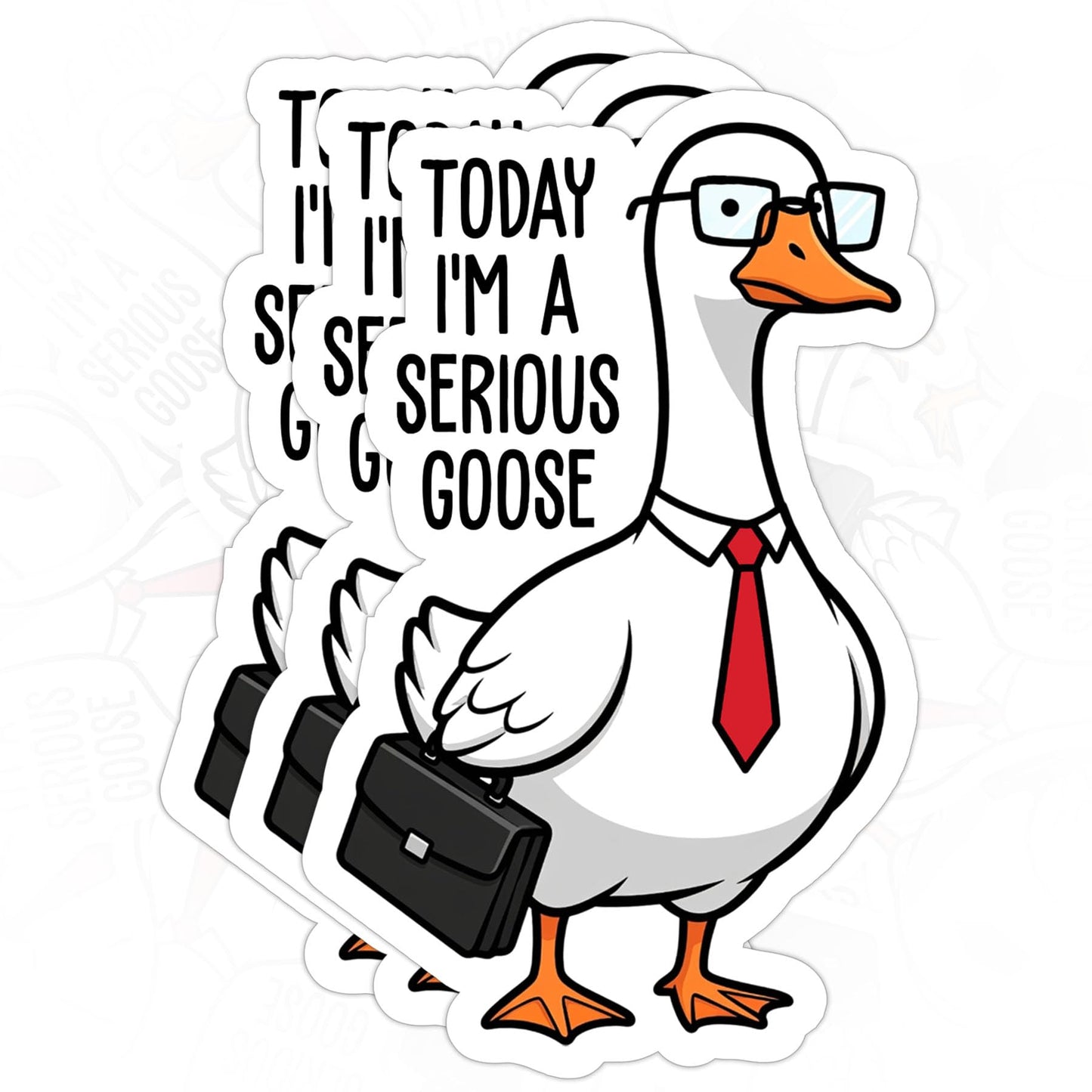 Set of 3 Funny Goose Support Stickers for Office and Items