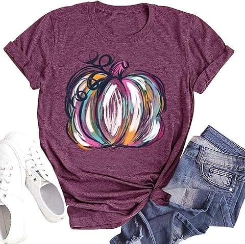 Women's Leopard Pumpkin Halloween Short Sleeve T-Shirt