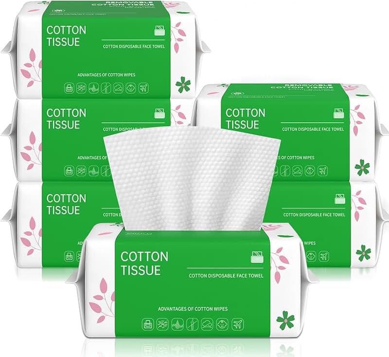 100 Biodegradable Soft Face Towels for Sensitive Skin