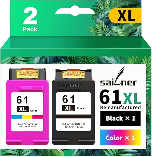 Black and color ink cartridge replacement, 2-pack