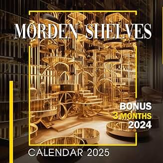 Modern 2025 Calendar with Shelves Style and Bonus Months