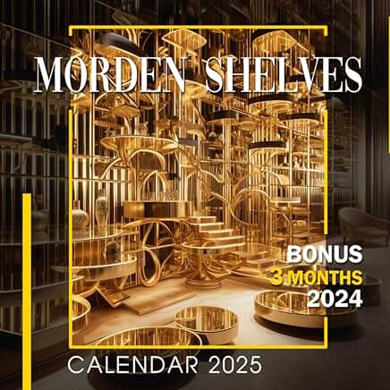 Modern 2025 Calendar with Shelves Style and Bonus Months