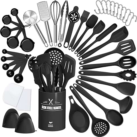 43-Piece Heat-Resistant Silicone Kitchen Utensils Set