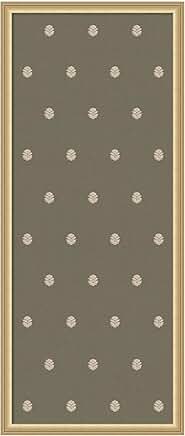 Green botanical fabric pinboard with gold frame