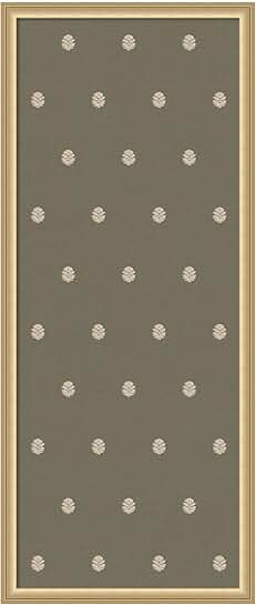 Green botanical fabric pinboard with gold frame