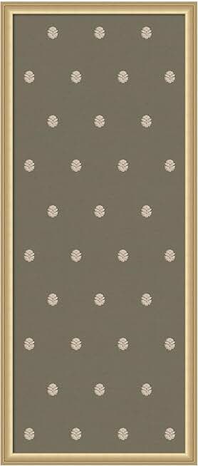 Green botanical fabric pinboard with gold frame