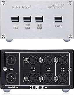 3-in-1 XLR Audio Switcher for Speakers and Amplifiers