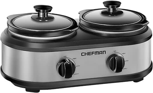 Double Slow Cooker and Buffet Server with Removable Crocks