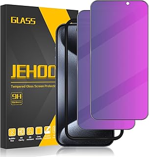 Purple privacy screen protector for iPhone 15 Pro Max 6.7-inch