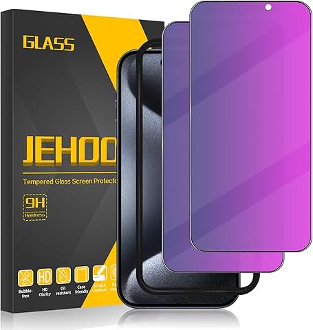 Purple privacy screen protector for iPhone 15 Pro Max 6.7-inch
