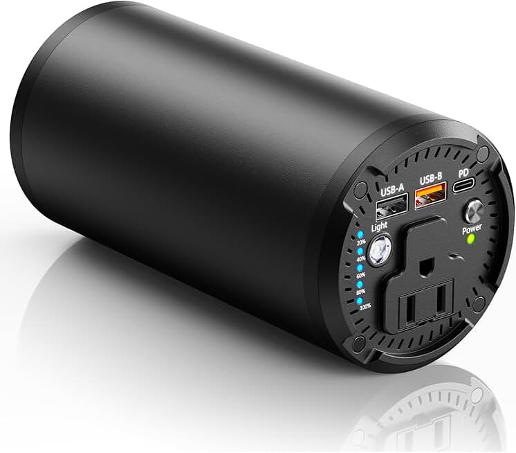 Portable Power Bank with 100W AC Outlet and 65W USB-C