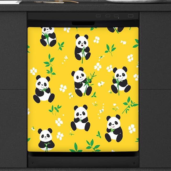 Bamboo Leaves Dishwasher Magnet Cover 26x23 Inch