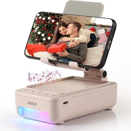 Cell Phone Stand with Bluetooth Speaker and Color Light