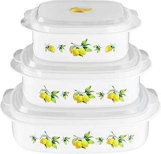 Set of 3 nesting microwave containers with vents