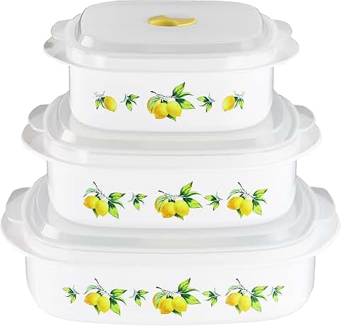 Set of 3 nesting microwave containers with vents